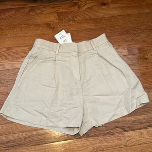 Linen Blend Tailored Shorts